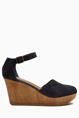 Suede Two Part Wedges